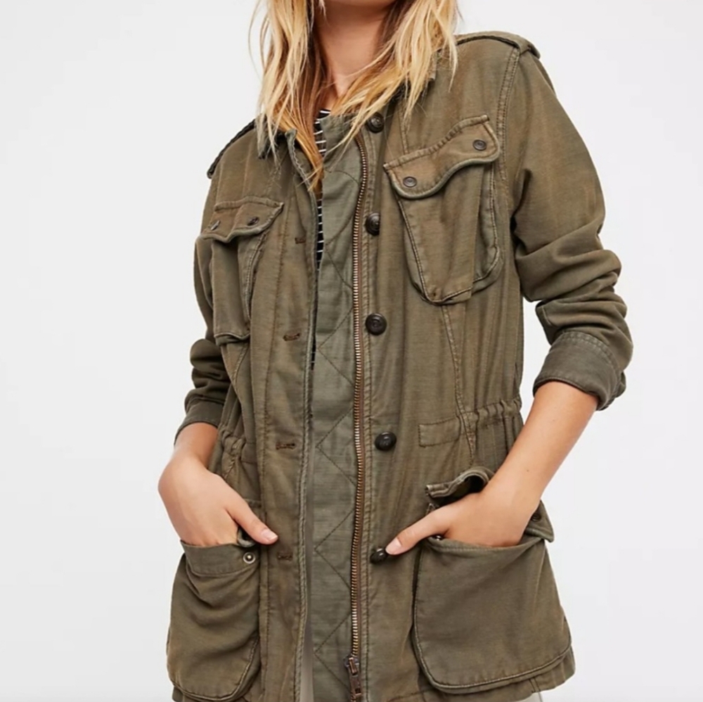 Free People Not Your Brothers‎ Surplus Military Jacket S Utility Army Green